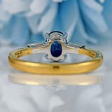 Ellibelle Jewellery Sapphire & Baguette-Cut Diamond 18ct Gold Engagement Ring