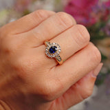 Ellibelle Jewellery Sapphire & Diamond 18ct Gold Cluster Ring