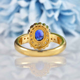 Ellibelle Jewellery Sapphire & Diamond 18ct Gold Cluster Ring