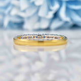 Ellibelle Jewellery Sapphire & Diamond 18ct Gold Half-Eternity Thin Band Ring