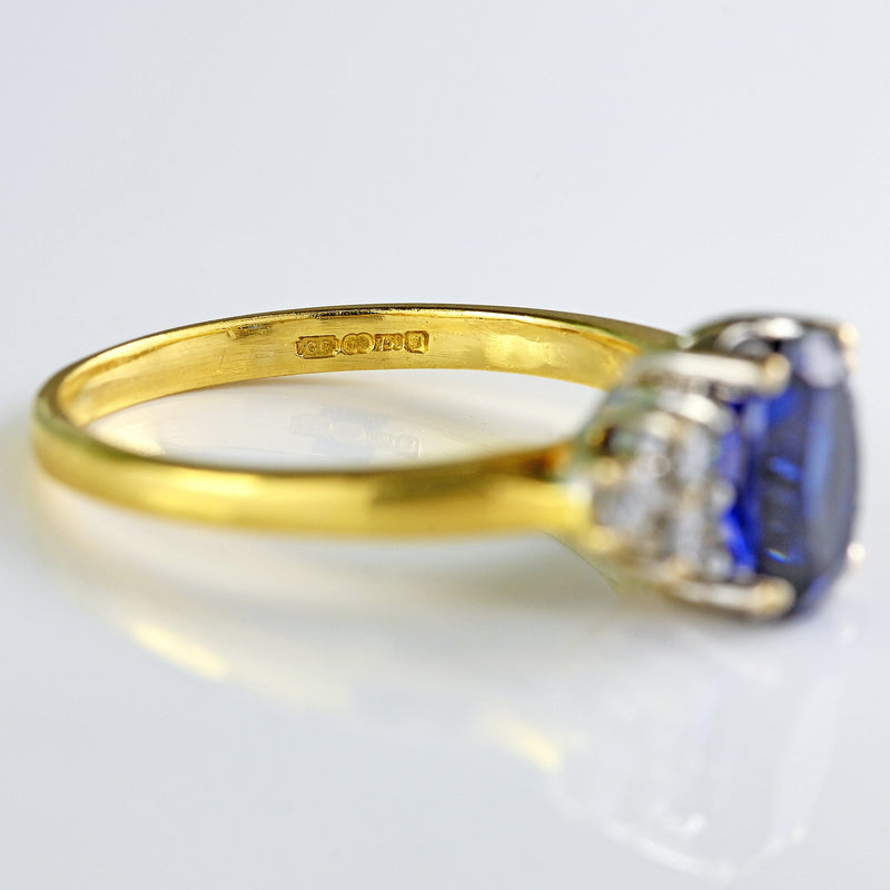 Ellibelle Jewellery Sapphire & Diamond 18ct Gold Seven-Stone Ring