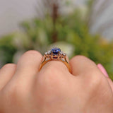 Ellibelle Jewellery Sapphire & Diamond 18ct Gold Seven-Stone Ring