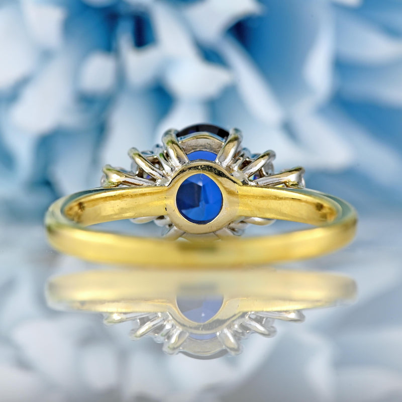 Ellibelle Jewellery Sapphire & Diamond 18ct Gold Seven-Stone Ring