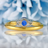 Ellibelle Jewellery Sapphire & Diamond 18ct Gold Three-Stone Engagement Ring (0.80cts)