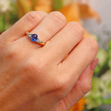 Ellibelle Jewellery Sapphire & Diamond 18ct Gold Three-Stone Engagement Ring (0.80cts)