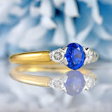 Ellibelle Jewellery Sapphire & Diamond 18ct Gold Three-Stone Engagement Ring (0.80cts)