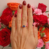 Ellibelle Jewellery Sapphire & Diamond 18ct Gold Three-Stone Trilogy Ring (0.80cts)