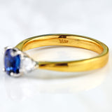 Ellibelle Jewellery Sapphire & Diamond 18ct Gold Three-Stone Trilogy Ring (0.80cts)