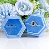 Ellibelle Jewellery Sapphire & Diamond 18ct White Gold Cluster Engagement Ring (0.80ct)