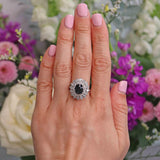 Ellibelle Jewellery Sapphire & Diamond 18ct White Gold Cluster Ring