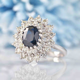 Ellibelle Jewellery Sapphire & Diamond 18ct White Gold Cluster Ring