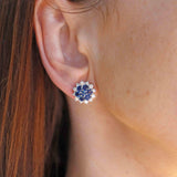 Ellibelle Jewellery Sapphire & Diamond 18ct White Gold Cluster Stud Earrings