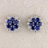 Ellibelle Jewellery Sapphire & Diamond 18ct White Gold Cluster Stud Earrings