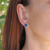 Ellibelle Jewellery Sapphire & Diamond 18ct White Gold Cluster Stud Earrings