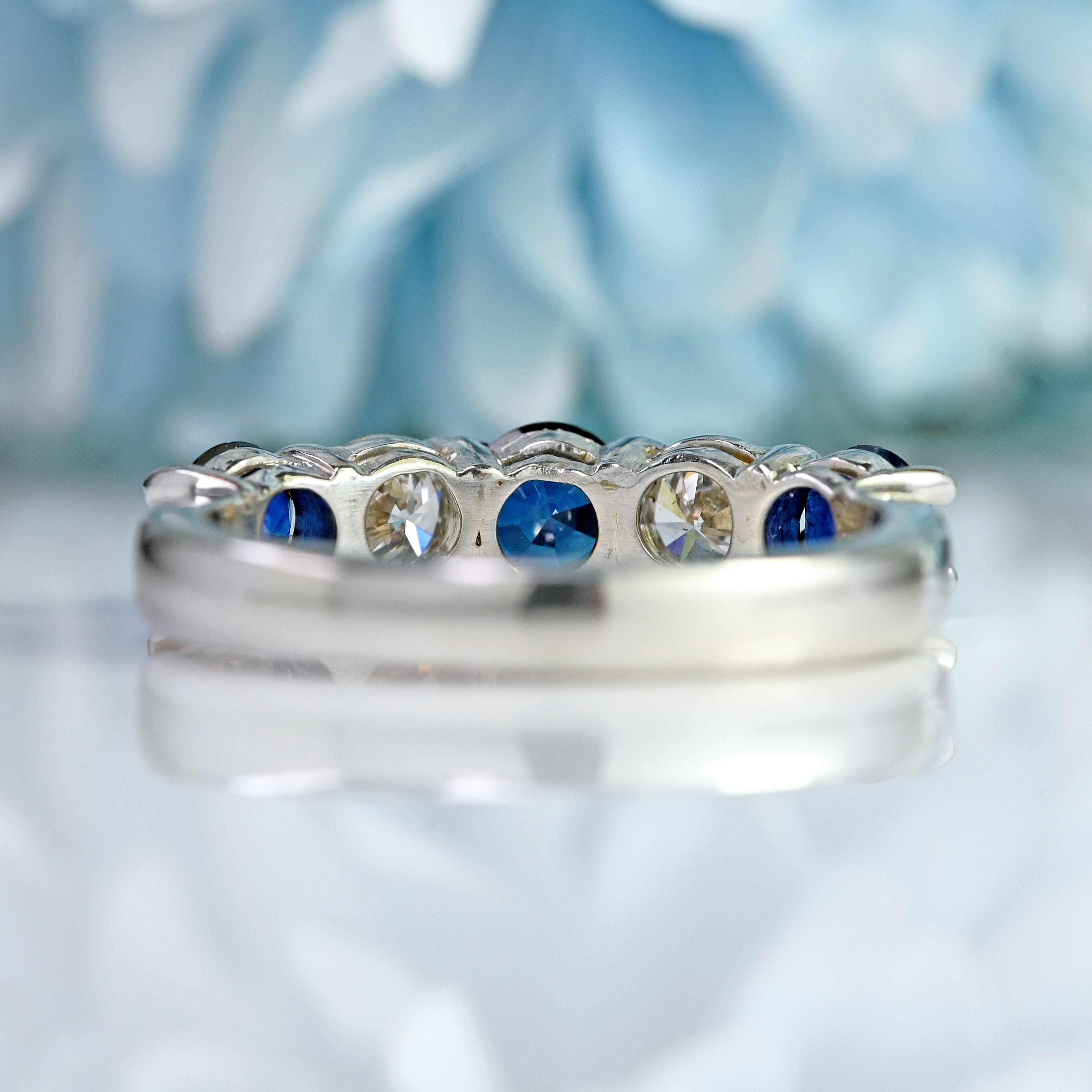 Ellibelle Jewellery Sapphire & Diamond 18ct White Gold Five-Stone Band Ring