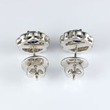 Ellibelle Jewellery Sapphire & Diamond 18ct White Gold Floral Cluster Stud Earrings