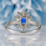 Ellibelle Jewellery Sapphire & Diamond 18ct White Gold Oval Cluster Ring (0.76cts)