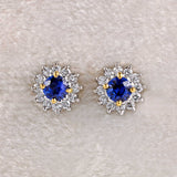 Ellibelle Jewellery Sapphire & Diamond 18ct White Gold Stud Earrings