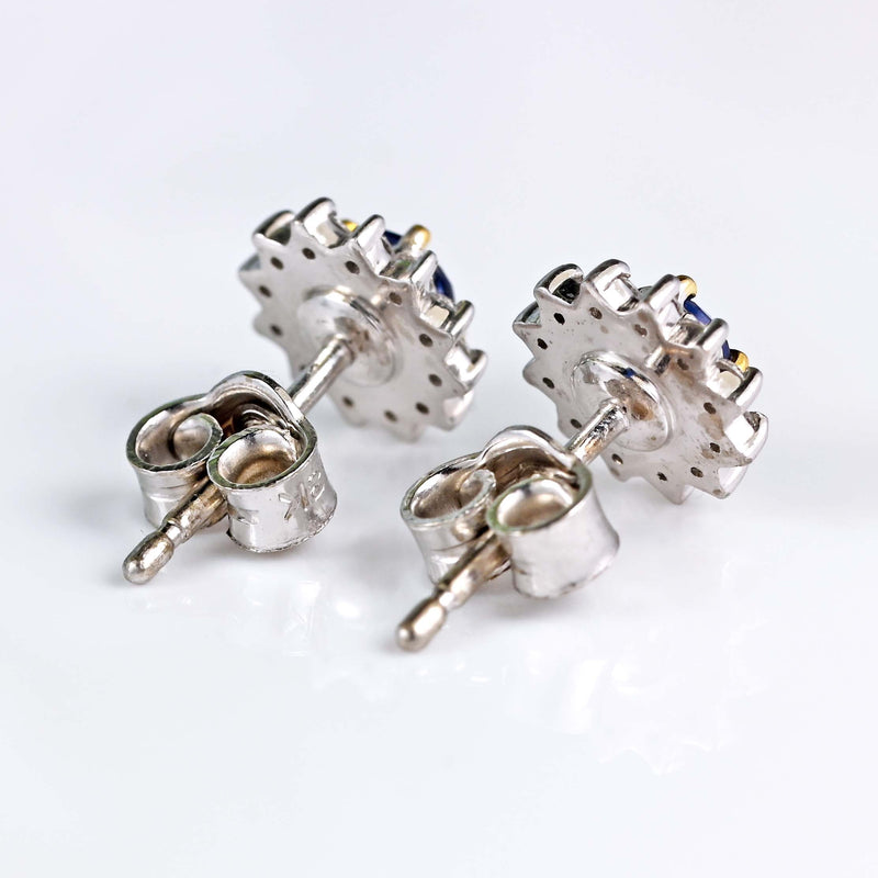 Ellibelle Jewellery Sapphire & Diamond 18ct White Gold Stud Earrings