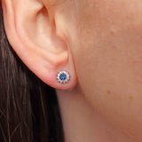 Ellibelle Jewellery Sapphire & Diamond 18ct White Gold Stud Earrings