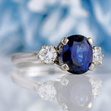 Ellibelle Jewellery Sapphire & Diamond 18ct White Gold Three-Stone Engagement Ring (2.46ct)