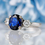 Ellibelle Jewellery Sapphire & Diamond 18ct White Gold Three-Stone Engagement Ring (2.46ct)