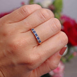 Ellibelle Jewellery Sapphire & Diamond 9ct Gold Half-Eternity Band Ring