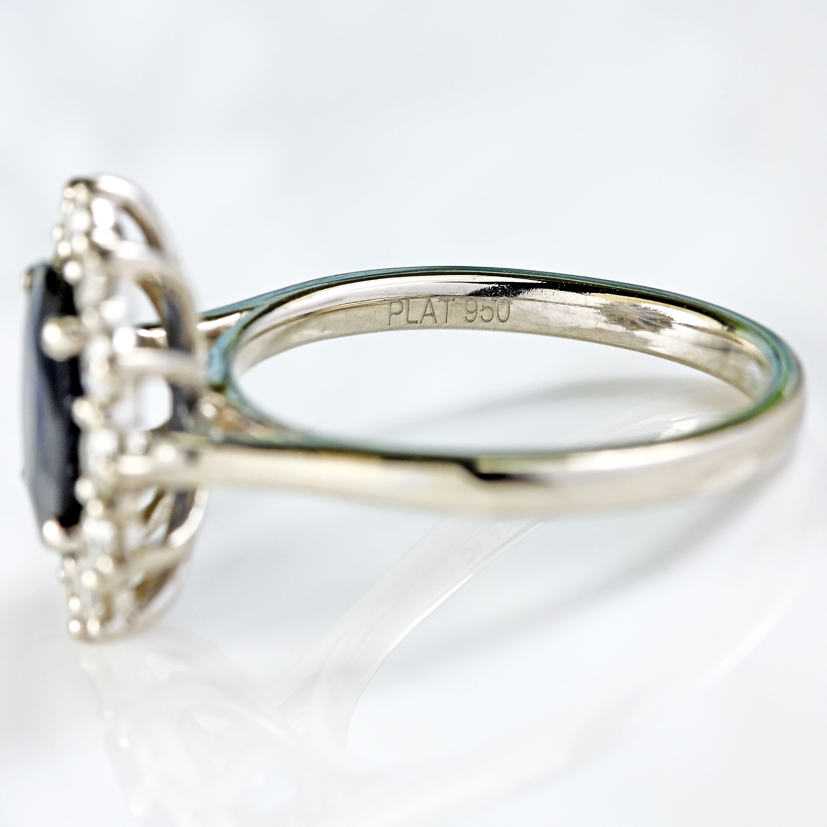 Ellibelle Jewellery Sapphire & Diamond Platinum Cluster Ring (1.62cts)