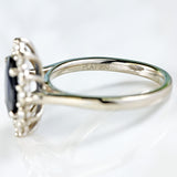Ellibelle Jewellery Sapphire & Diamond Platinum Cluster Ring (1.62cts)