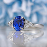 Ellibelle Jewellery Sapphire & Diamond Platinum Engagement Ring (1.90ct)