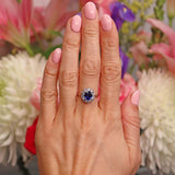 Ellibelle Jewellery Sapphire & Diamond Platinum Oval Cluster Ring (1.68cts)