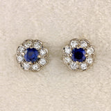 Ellibelle Jewellery Sapphire & Diamond White Gold Cluster Stud Earrings