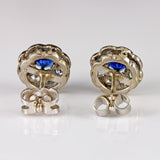Ellibelle Jewellery Sapphire & Diamond White Gold Cluster Stud Earrings