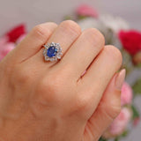 Ellibelle Jewellery Sapphire & Vari-Cut Diamond 18ct White Gold Cluster Ring (1.75cts)