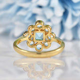 Ellibelle Jewellery Sky Blue Topaz 9ct Gold Cluster Ring