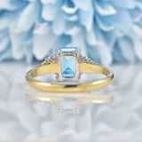 Ellibelle Jewellery Swiss Blue Topaz & Diamond 9ct Gold Seven-Stone Ring