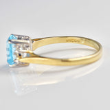 Ellibelle Jewellery Swiss Blue Topaz & Diamond 9ct Gold Seven-Stone Ring