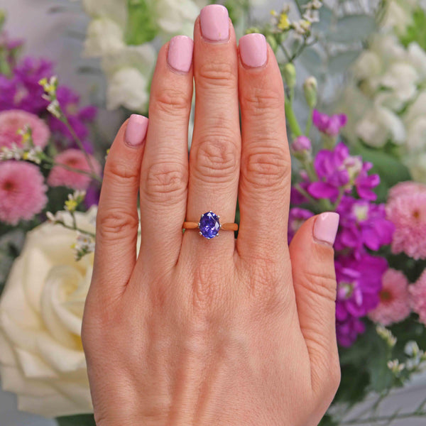 Ellibelle Jewellery Tanzanite 18ct Gold Solitaire Engagement Ring