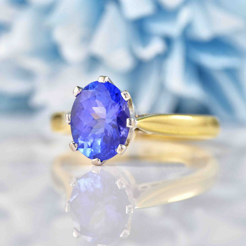 Ellibelle Jewellery Tanzanite 18ct Gold Solitaire Engagement Ring