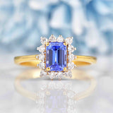 Ellibelle Jewellery Tanzanite & Diamond 18ct Gold Cluster Ring