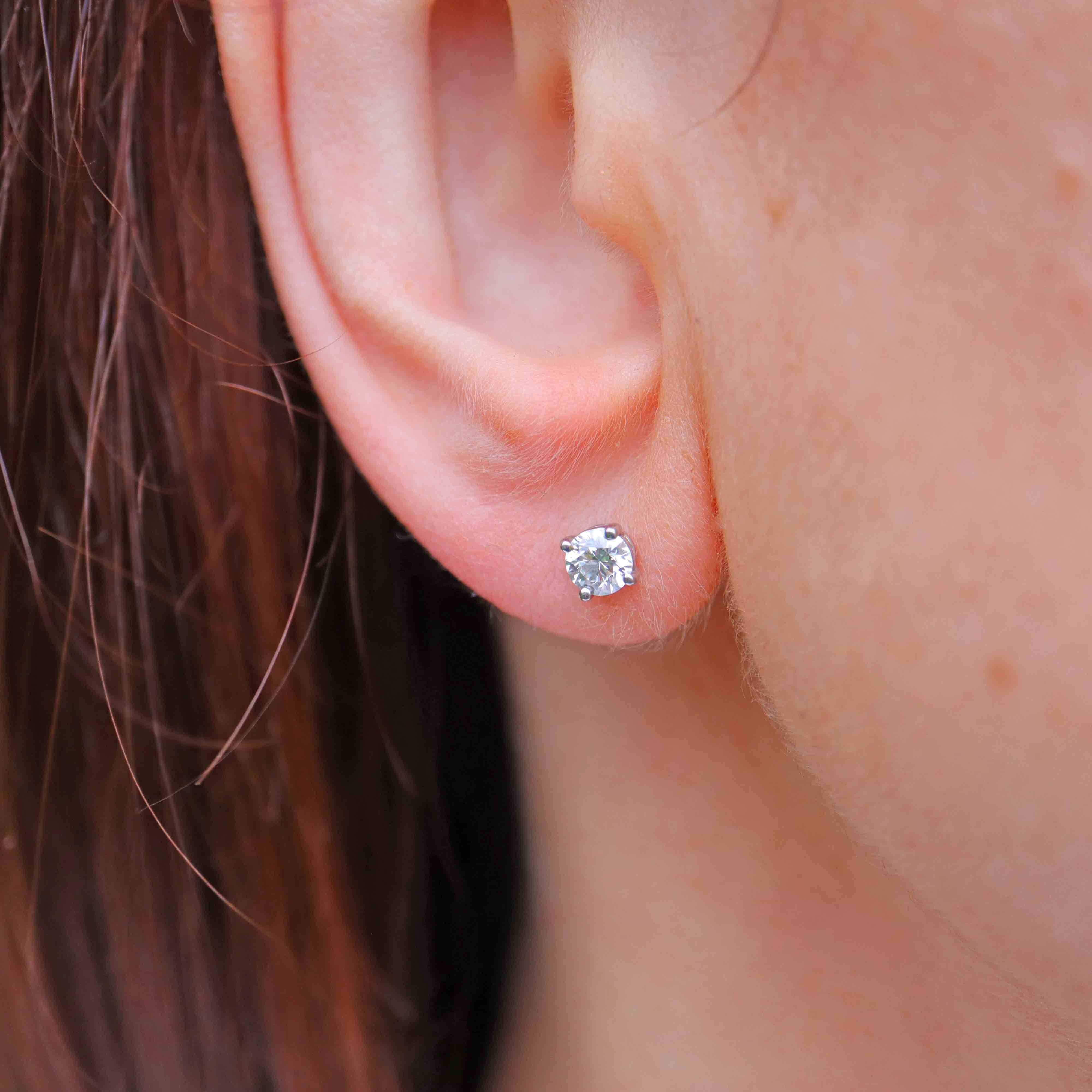 Ellibelle Jewellery Tiffany & Co Platinum 0.60ct Diamond Solitaire Stud Earrings