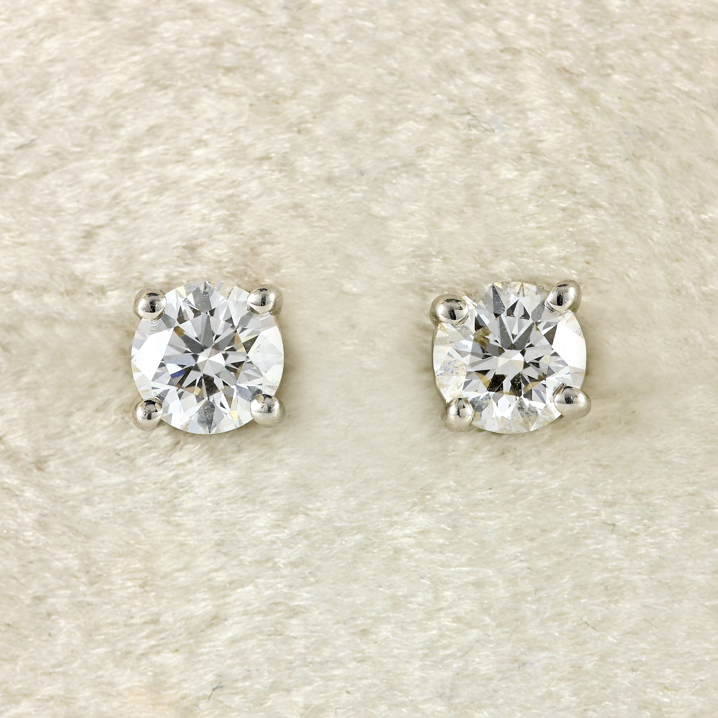 Ellibelle Jewellery Tiffany & Co Platinum 0.60ct Diamond Solitaire Stud Earrings