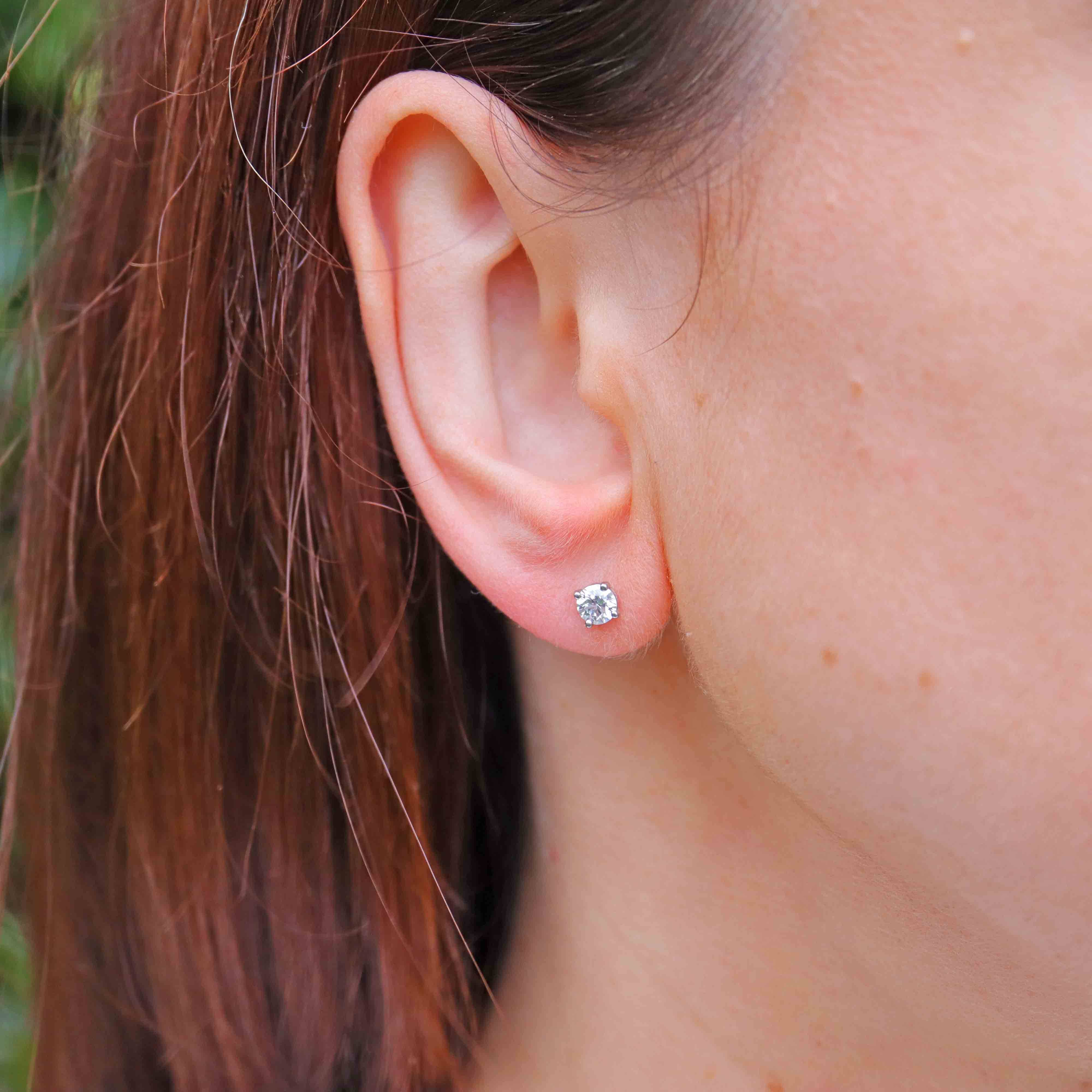 Ellibelle Jewellery Tiffany & Co Platinum 0.60ct Diamond Solitaire Stud Earrings