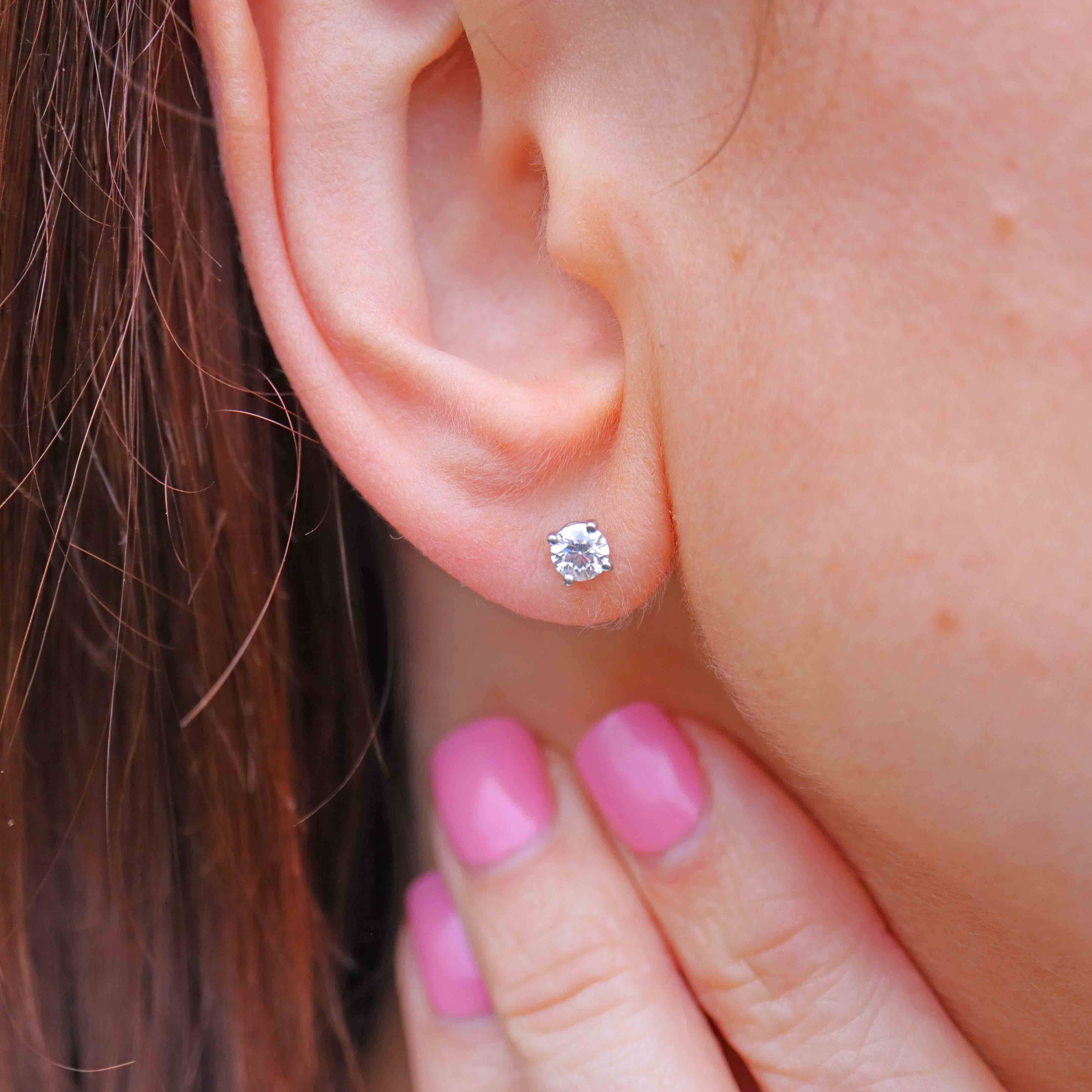 Ellibelle Jewellery Tiffany & Co Platinum 0.60ct Diamond Solitaire Stud Earrings