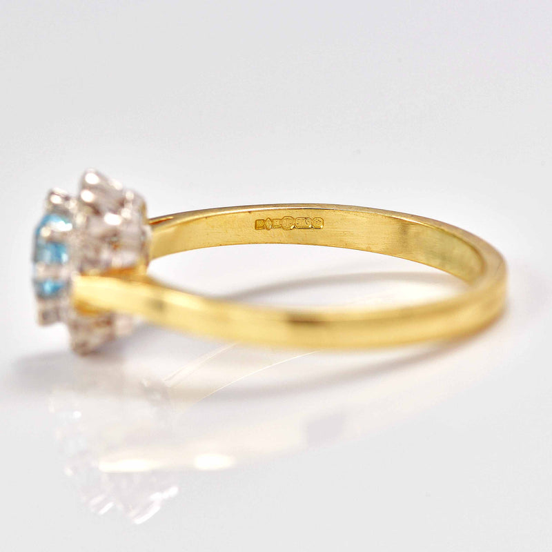 Ellibelle Jewellery Topaz & Diamond 9ct Gold Oval Cluster Ring