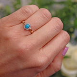 Ellibelle Jewellery Turquoise & Diamond 9ct Gold Cluster Ring