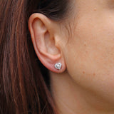 Ellibelle Jewellery Vari-Cut Diamond 18ct White Gold Heart-Shaped Stud Earrings