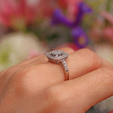 Ellibelle Jewellery Vari-Cut Diamond 18ct White Gold Square Pierced Cluster Ring