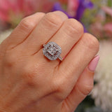 Ellibelle Jewellery Vari-Cut Diamond 18ct White Gold Square Pierced Cluster Ring