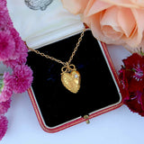 Ellibelle Jewellery Victorian 15ct Gold Old-Cut Diamond Heart Pendant